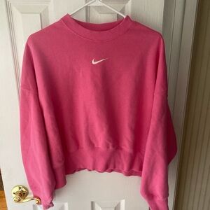 Nike Women's Vibrant Pink Cropped Hoodie